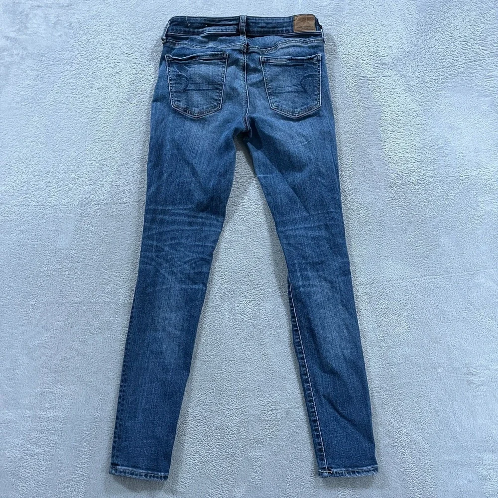 American Eagle Outfitters Skinny Leg Jegging Jeans Womens 8‎ Blue Distresssed